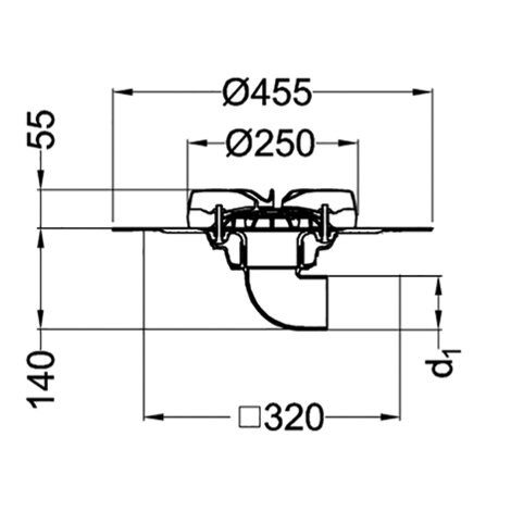 Roof outlet Akasison XL75 HR PVC