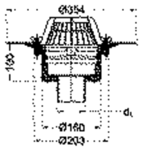 Roof outlet Akasison X62FS for conventional roof drainage