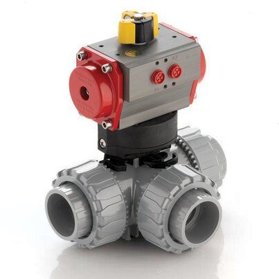 TKDIC/CP DA - Pneumatically actuated DUAL BLOCK® 3-way ball valve DN 10:50