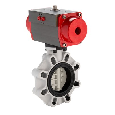 FKOM/CP NO LUG ISO-DIN - Pneumatically actuated butterfly valve DN 65