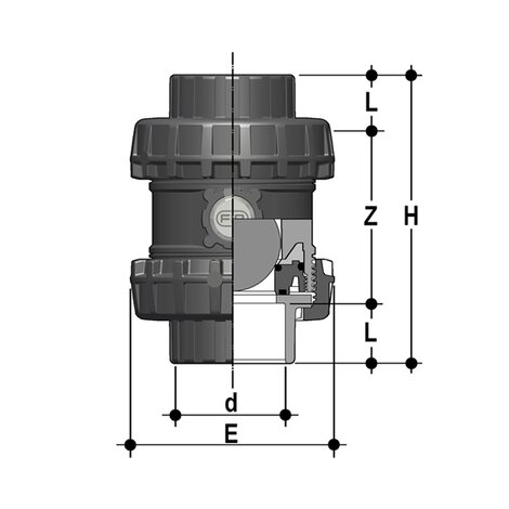 SXEAV - Supapă de reținere cu bilă și arc Easyfit True Union DN 65:100