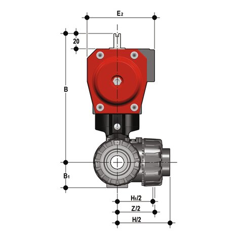 Citate obișnuite - Supapă cu bilă cu 3 căi DUAL BLOCK® acționată pneumatic DN 10:50