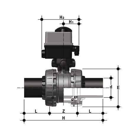 VXEBEV/CE 90-240 V AC - electrically actuated  EASYFIT 2-way ball valve