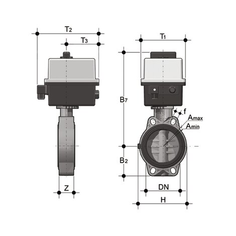 FEOV/CE 90-240V AC - Electrically actuated butterfly valve DN 40:100