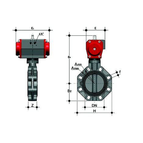 FEOV/CP DA - Robinet fluture actionat pneumatic DN 200