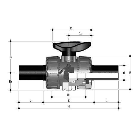 VKDBEV - Robinet cu sfera cu 2 cai DUAL BLOCK® DN 10:50