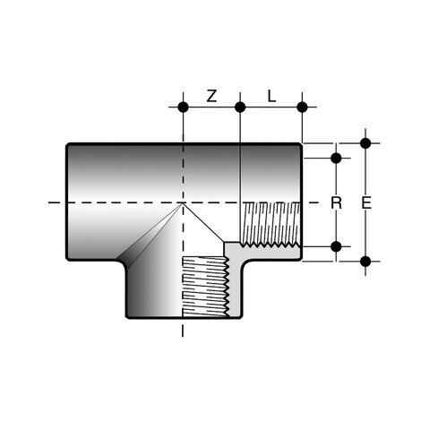 Disegno tecnico della Ti a 90° TFV