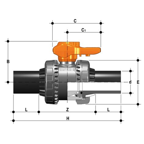 VXEBEV - Easyfit 2-way ball valve DN 10:50