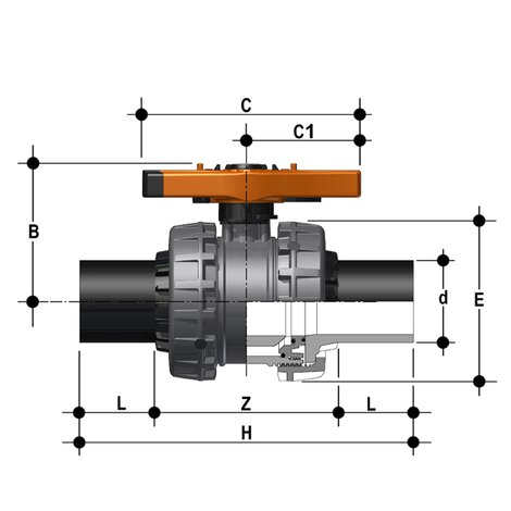 VXEBEV - Easyfit 2-way ball valve DN 65:100