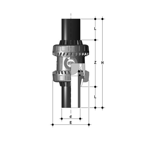 SXEBEV - Supapă de reținere cu bilă și arc Easyfit True Union DN 10:50