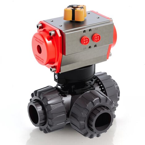 TKDIV/CP DA - Pneumatically actuated ball valve DN 10:50