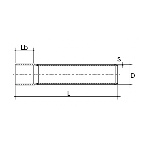 Disegno del tubo a pressione in PVC-U bicchierato