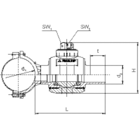 Tapping ball valve for side tapping gas under pressure