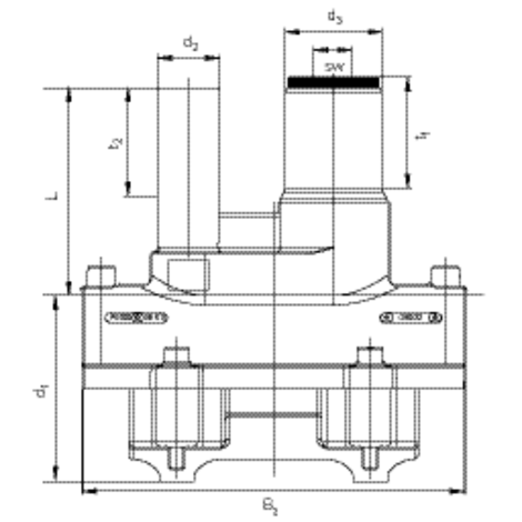 Horizontal tapping tee, SDR 11