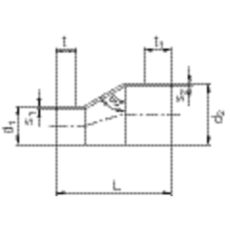 Reducer off-center (spigot fitting)