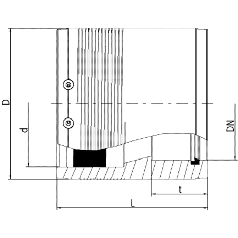 Transition coupler PE-PVC/PP