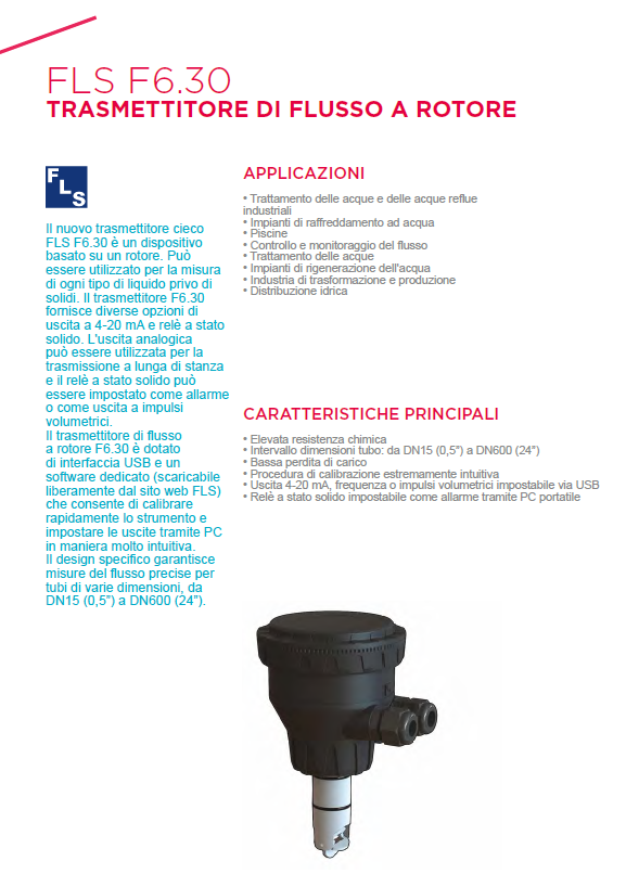 F6.30 Paddlewheel Flow Transmitter